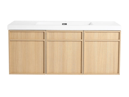 Wall-Mounted Bathroom Vanity With Resin Sink And Soft Closing Doors