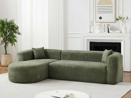 L - Shape Boneless Cloud Couch With 2 Throw Pillows For Living Room
