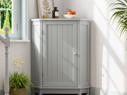 Bathroom Cabinet Triangle Corner Storage Cabinet With Adjustable Shelf Modern Style