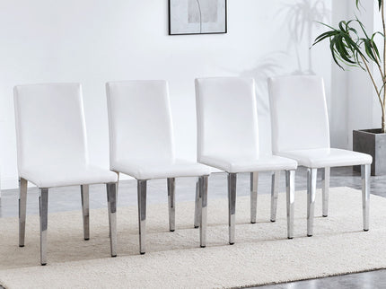 Elegant Upholstered Chairs & Metal Legs