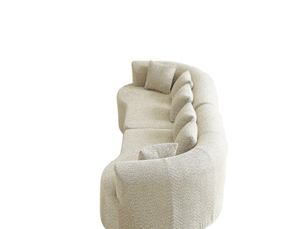 Curved Sectional Sofa With 6 Pillows