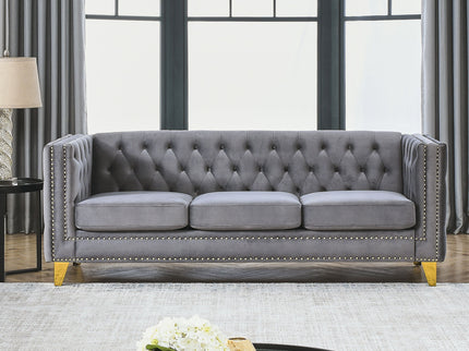 Modern Sofa With Button Tufting, Upholstered Couch For Living Room