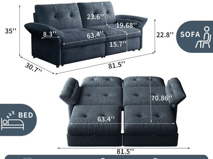 Sofa Bed, 2 In 1 Design For Living Rooms