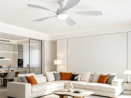 52" Ceiling Fan With 3 Color Dimmable LED Light, DC Reversible Motor, 6 Speed Settings