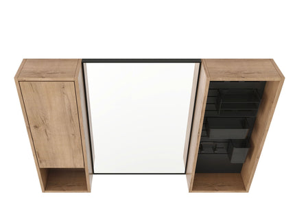 41.6" Wall Mounted Bathroom Cabinet With Soft Close Door, Storage Cabinet Featuring - Imitative Oak