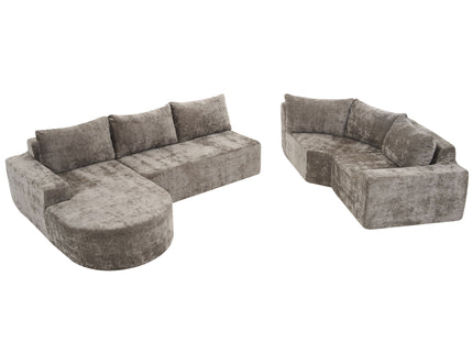 U-Shaped Oversized Modular Cloud Sectional Sofa With Deep Seat For Living Room