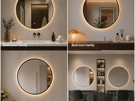 Round Framed Dimmable ED Bathroom Mirror With Anti Fog