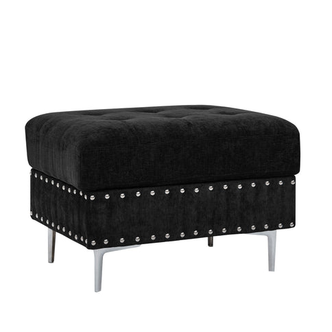 L-Shaped Sectional Sofa With Chaise And Storage Ottoman, Includes 2 Pillows