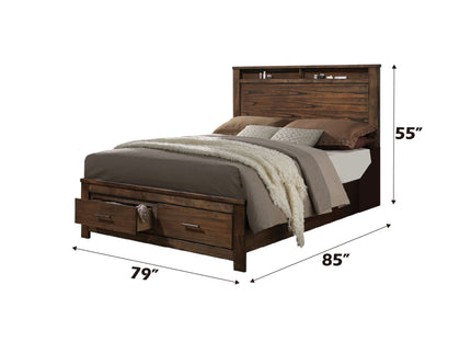 Merrilee - Eastern King Bed With Storage - Oak