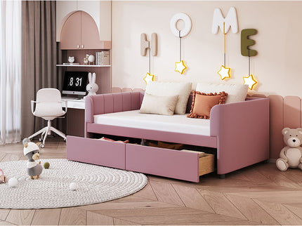 Upholstered Daybed With Ergonomic Design Backrest