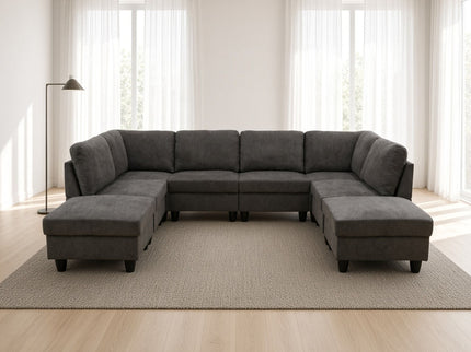 8 Piece Modular U - Shape Sectional Sofa