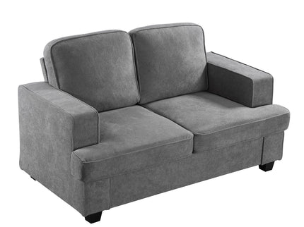 Modern Loveseat, Comfortable 2 Seater Couch With Deep Seating, Loose Back Cushions, Wide Arms