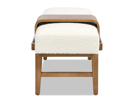 Billie - Modern Telephone Bench With Sliding Shelf - Ivory White