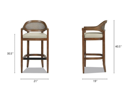 Americana - Mid-Century Modern Cane Back Counter Stool