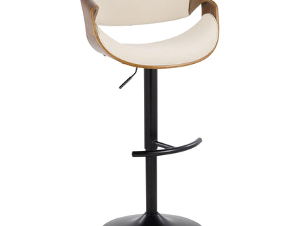 Curvo - Mid Century Modern Adjustable Barstool With Swivel & Rounded T Footrest (Set of 2)