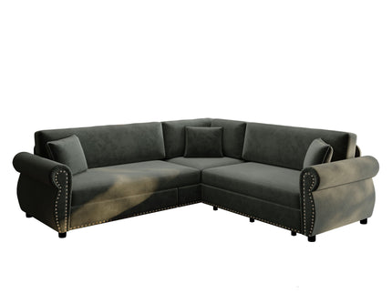 L-Shaped Sofa Couch With Pull-Out Bed