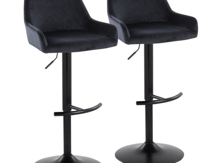 Daniella - Contemporary Adjustable Barstool With Swivel With Rounded T Footrest (Set of 2)