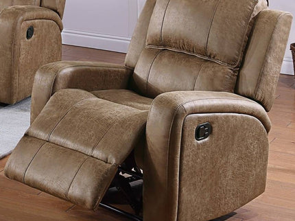 Modern Style Manual Recliner With Square Arms And Tufted Design