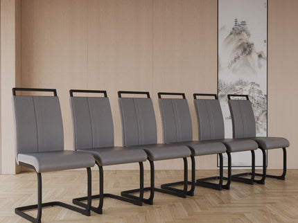 Modern Dining Chairs With High Back Upholstered Design Metal Legs