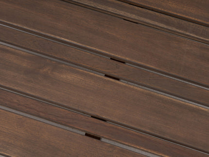 Oana Brava - Rustic Coffee Table With Slat Panel Design - Gray