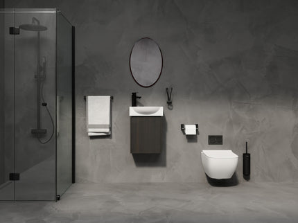 Modern Bathroom Vanity With Ceramic Basin, Wall Mounted Floating Sink Combo, Storage Cabinet