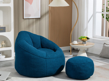 Bedding Bean Bag Sofa Chair High Pressure Foam With Footrest