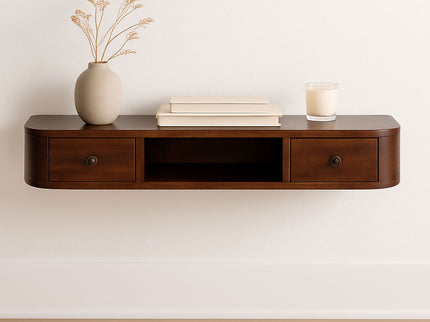 Lunar - 2 Drawer Floating Console - Chestnut