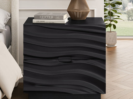Nightstands, Bedside Table With 2 Drawers (Set of 2) - Black