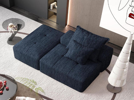 Modern Oversized Modular Sectional Sofa, Sparkling Fabric Soft Cushions With 2 Pillows
