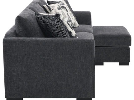 Pacheco - Upholstered Sleeper Sectional Chaise Sofa With Pocket Coils And Reversible Cushions - Dark Gray