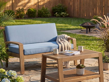 2 Piece Outdoor Conversation Set (Loveseat & Coffee Table With Water-Resistant Cushions)