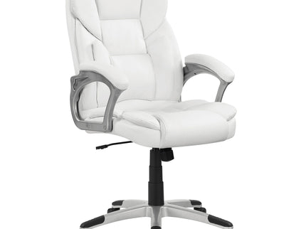 Kaffir - Upholstered Adjustable Home Office Desk Chair With Ergonomic Support And Smooth Swivel - White