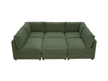 Reversible Modular Sectional & Custom Configuration And Premium Upholstery - Dark Green