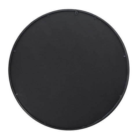 Traditional Decor Style Round Antique Glass Wall Mirror, Wall Decor For For Bathroom Entryway Console Lean Against Wall - Black