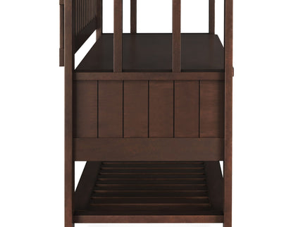 Acadian - Entryway Storage Bench With Shelf - Brown