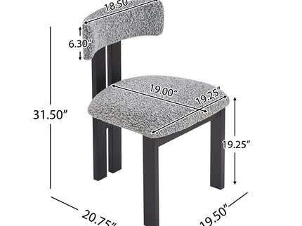 Modern Upholstered Armless Dining Chairs With Metal Legs