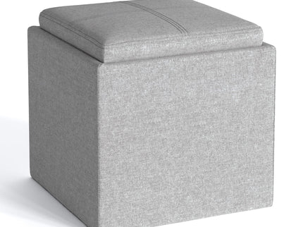 Rockwood - Upholstered Cube Storage Ottoman With Tray