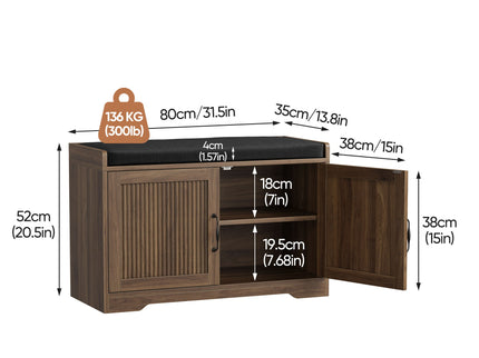 Entryway Shoe Bench With Double Doors