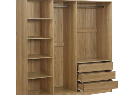 Doorless Storage Wardrobe For Dedroom With Shelves And 3 Drawers