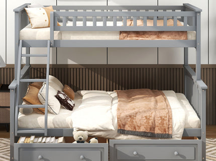 Bunk Bed With Drawers, Convertible Storage Bed