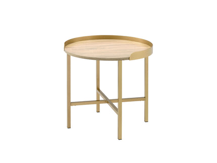 Mithea - End Table - Oak / Gold
