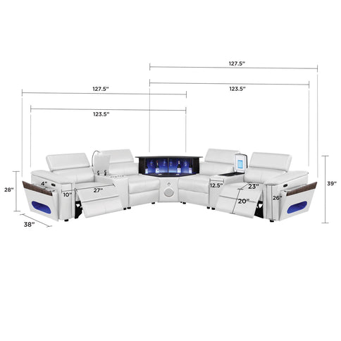 Nova - Sectional With Bluetooth Speaker, LED And Lifting Wine Cabinet