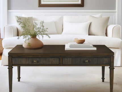 Fluted - 2 Drawer Coffee Table - Brown
