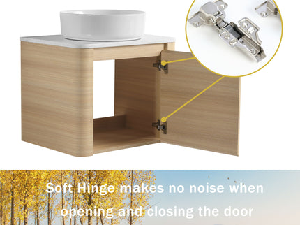 Mounted Bathroom Vanity With Art Sink & 2 Soft Close Doors