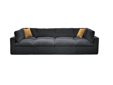 Custom Configuration Modular Sectional With Toss Pillows