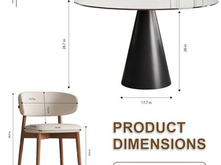 Round Dining Table - Black / Brown - Tempered Glass