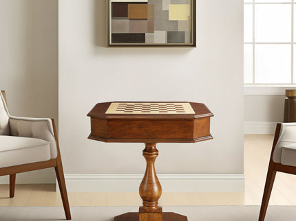 Bishop - Reversible Chess Checker Game Table With Game Tray (Chess Fingures Not Included)
