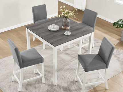 5 Piece Counter Height Table Set With 4 Chairs