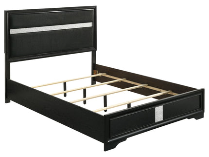 Modern Bedroom Set With Upholstered Headboard And Textured Storage
