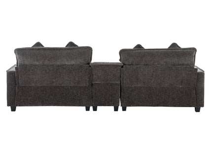 Modern Sectional Sofa With Removable Ottomans, USB Ports